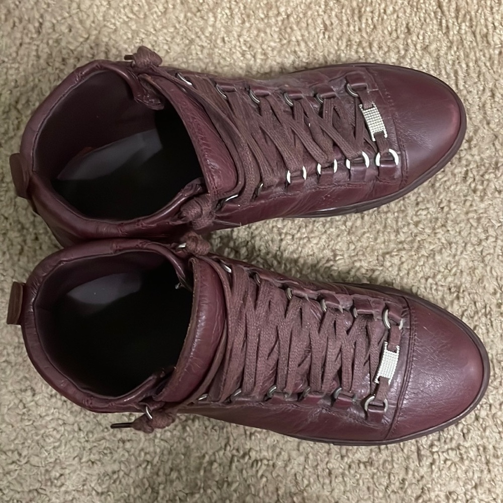 Balenciaga Arena High Top “Burgundy”